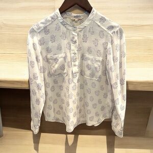 Rebecca Taylor Women’s 100% silk sheer floral L. Sleeve Sz 4 Office Siren
